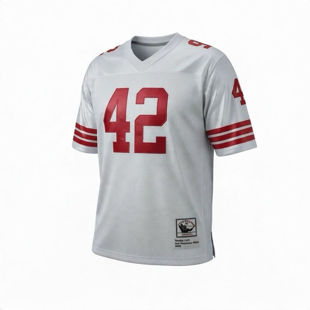 Mitchell & Ness Ronnie Lott 49ers Throwback Jersey #42 1989 New 54